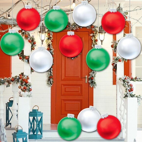 NEW   9 PCS Outdoor Christmas Decorations,Large Inflatable Christmas Balls (9") - Picture 7 of 9